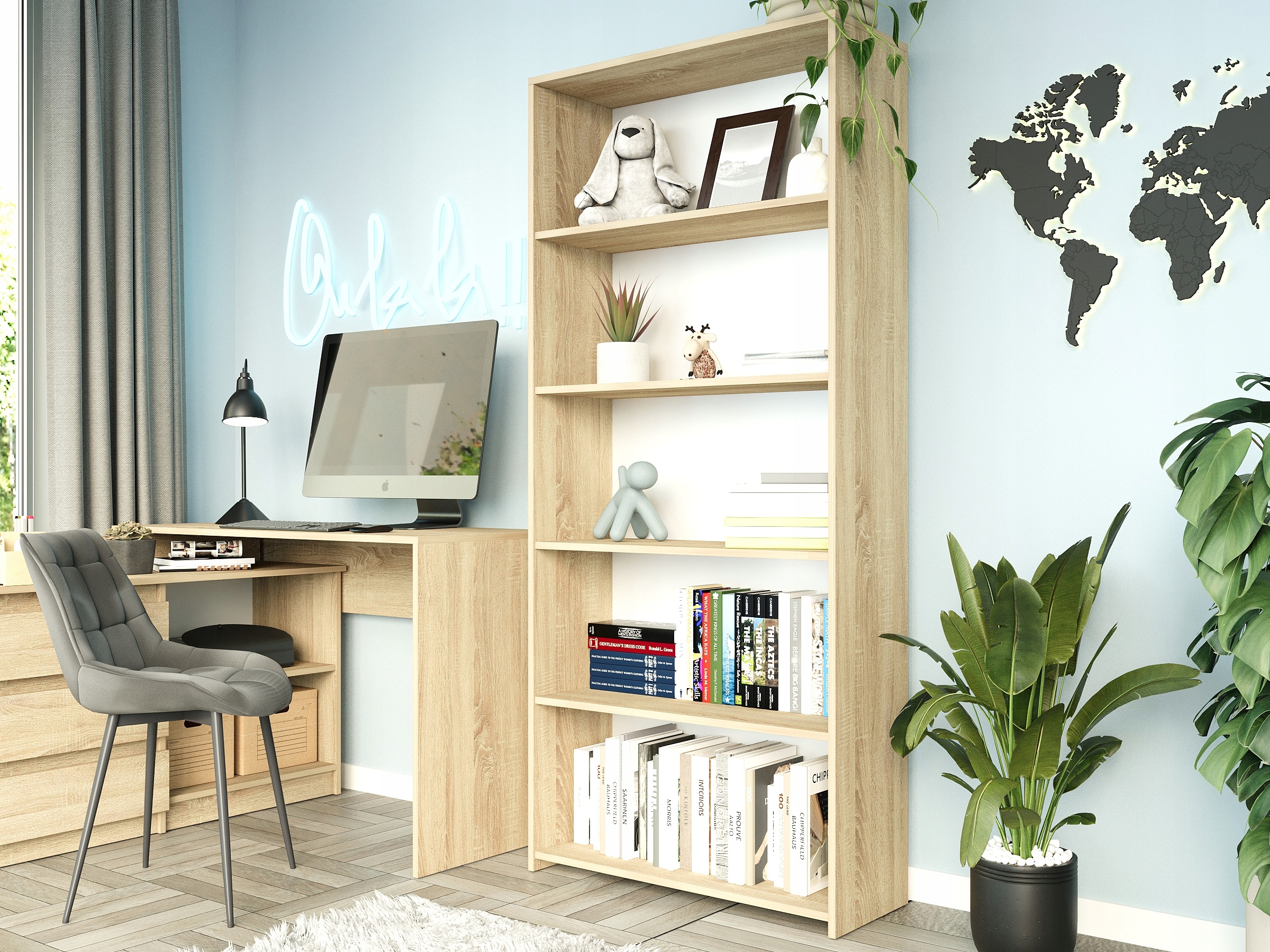 REGAŁ 80CM PÓŁKA SZAFKA KSIĄŻKI SEGREGATORY B-80 SONOMA