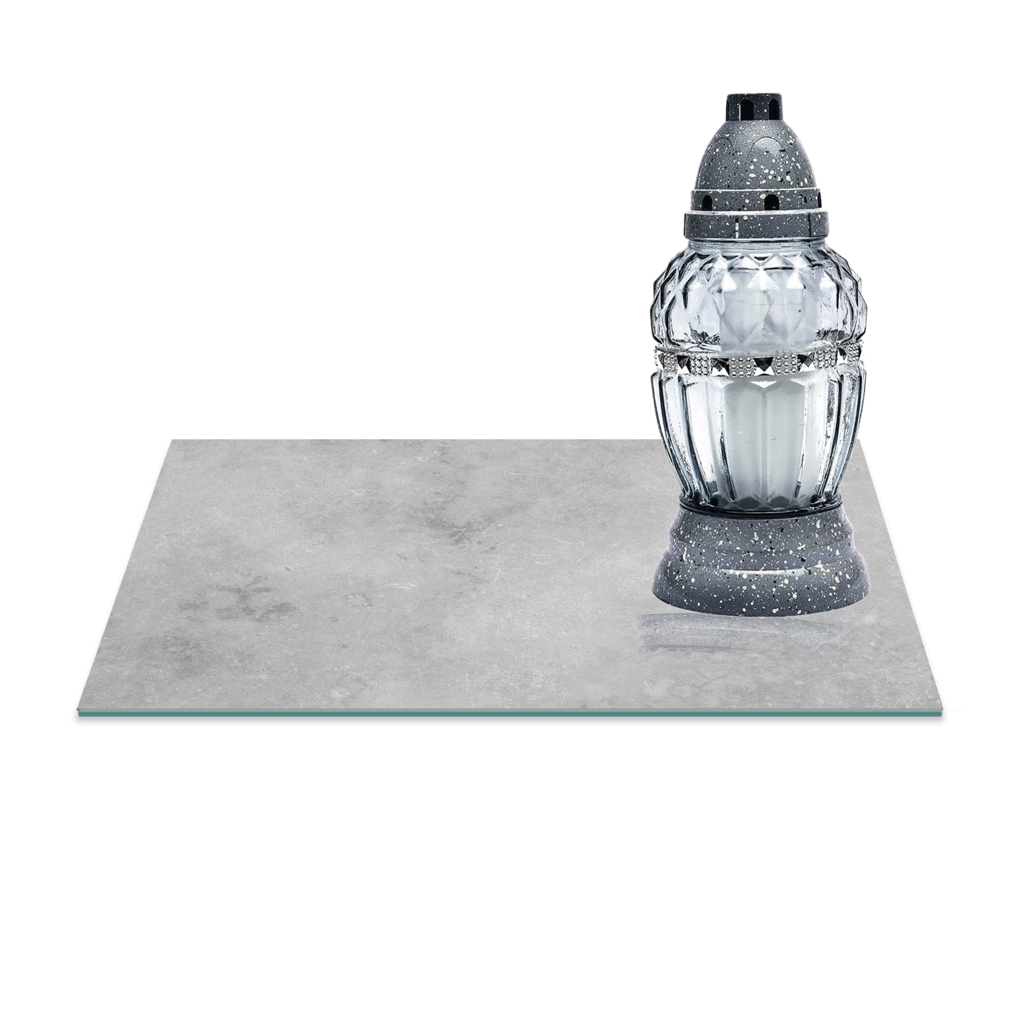 SZKLANA PODSTAWKA POD ZNICZE 30x20 Beton 275a