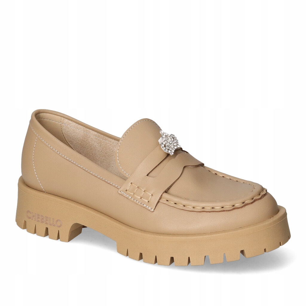 Mokasíny CheBello 4291-483 Béžová tmavá lico 38