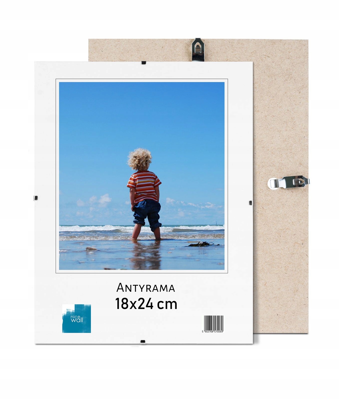 Antyrama 18x24cm SZKŁO na Zdjęcia Rysunki do ZAWIESZENIA Klipsy 109534