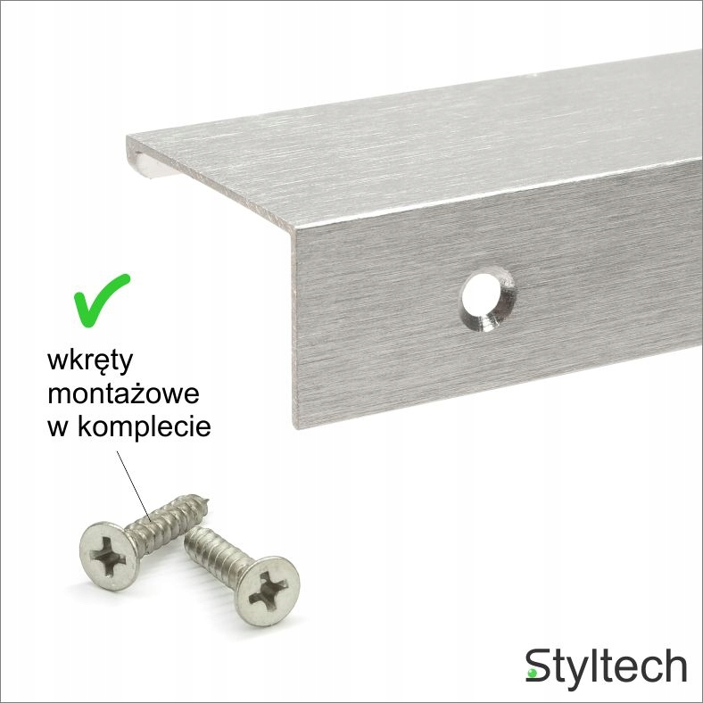 Uchwyt meblowy krawędziowy SEA-280 INOX SZCZOTKOWANY Wysokość produktu 2 cm