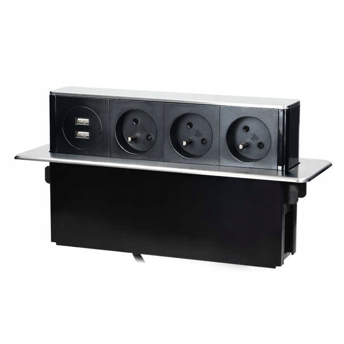 Výsuvná zásuvka na nábytok z dosky Usb 2P+Z Orno