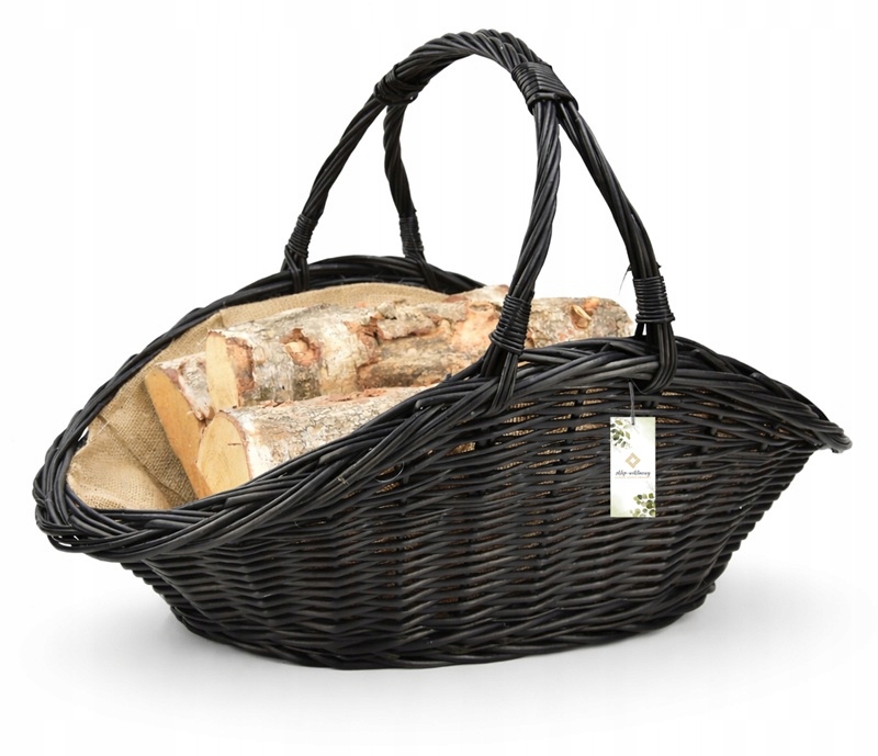 Polský krbový koš na palivové dřevo do krbu Košík 70 cm Obšitý