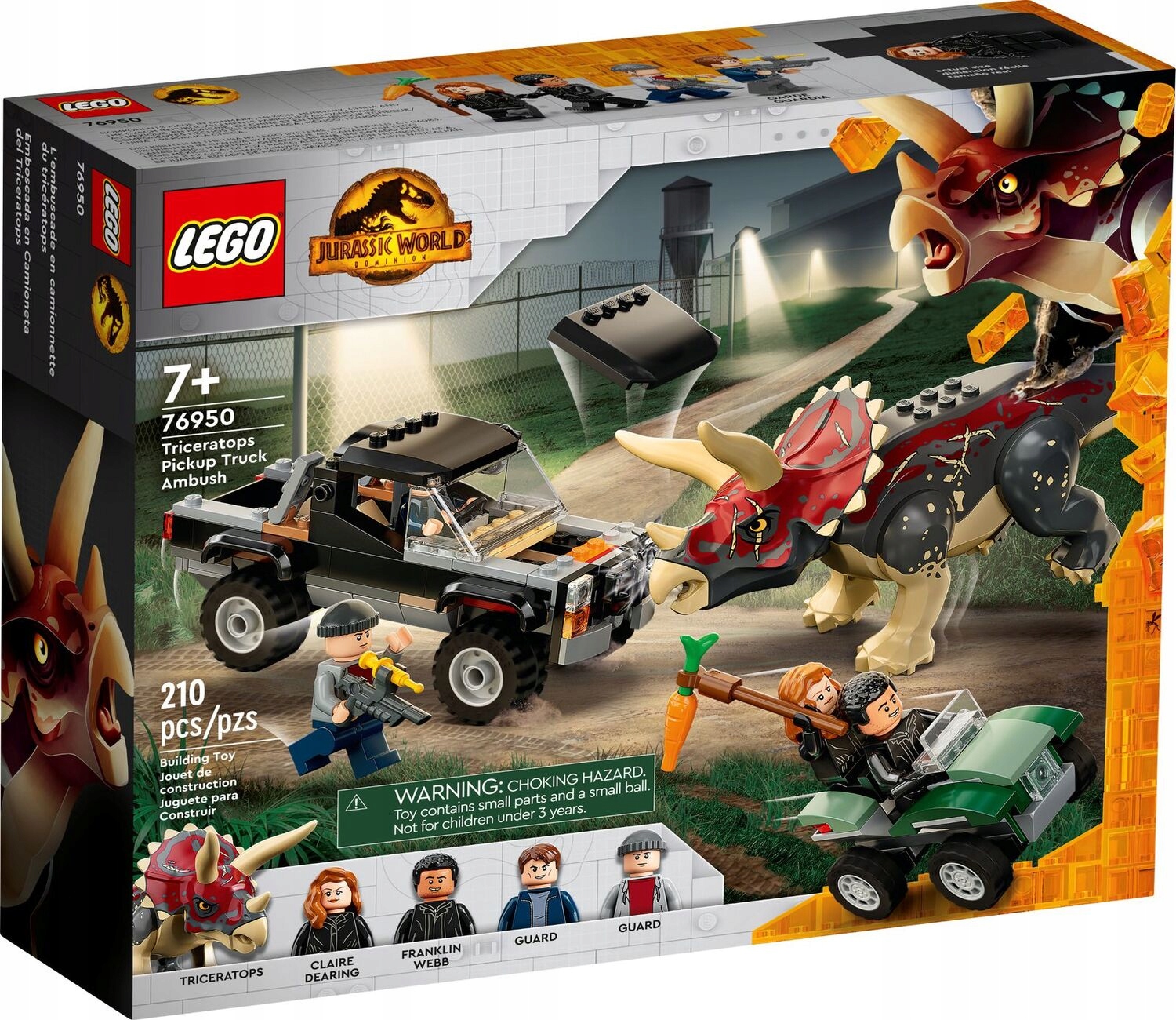 Lego 76950 Jurský svět Triceratops a přepadová sada s pick-upem