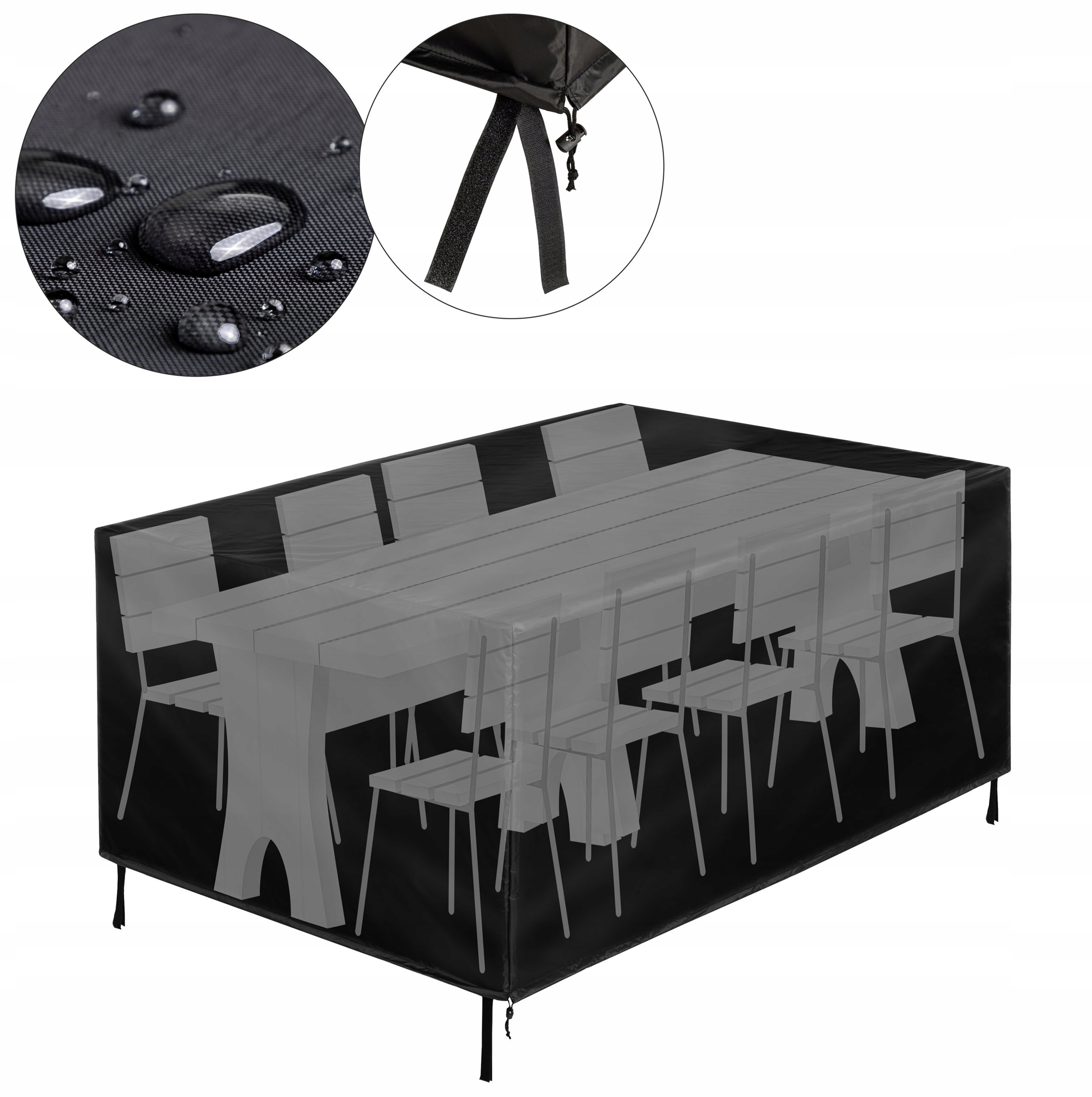 Obal Na Zahradní Nábytek na stůl na židle Sada voděodolná 180 x 120 cm