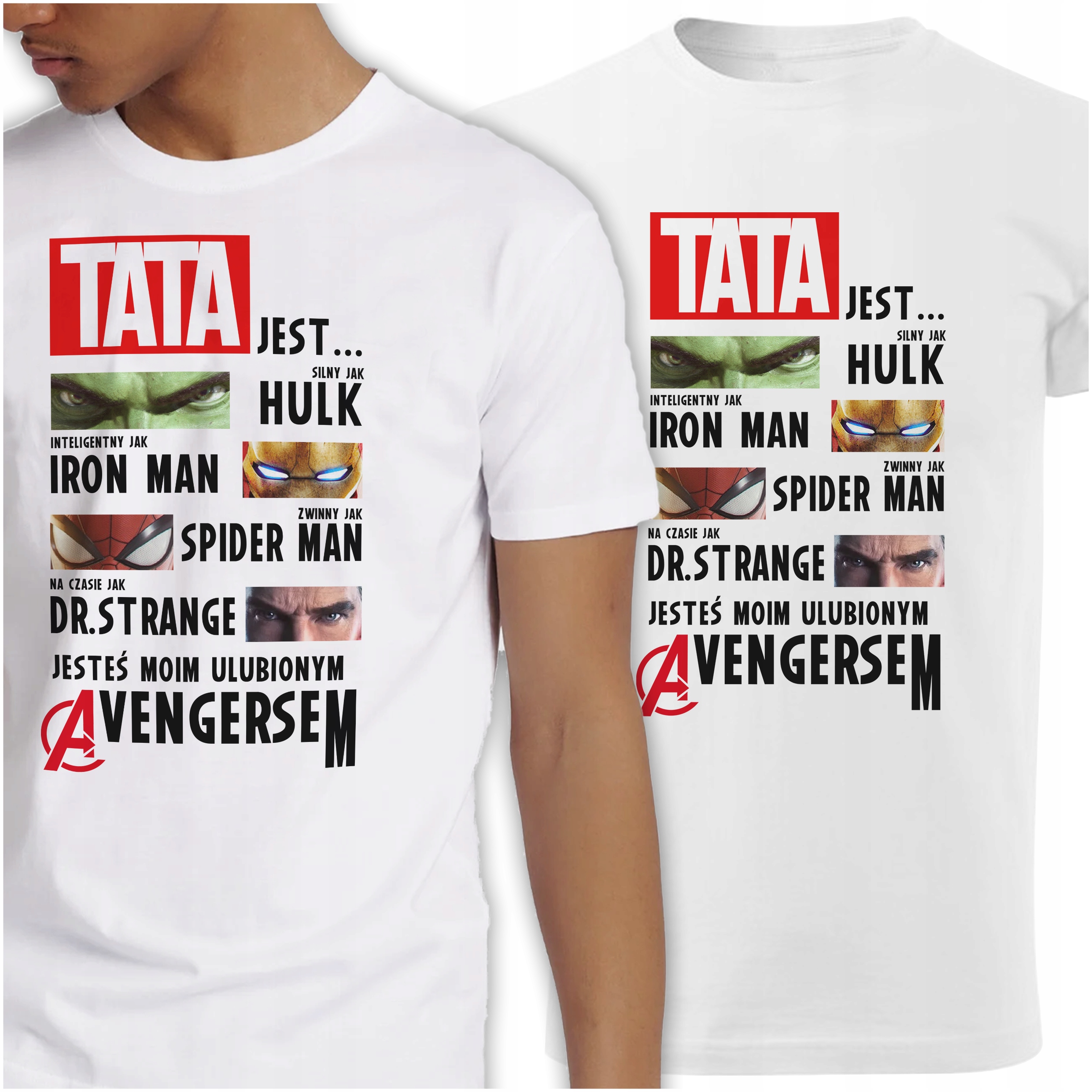 KOSZULKA MĘSKA NA DZIEŃ OJCA DLA TATY TATA JEST AVENGERSEM MARVEL L Z7