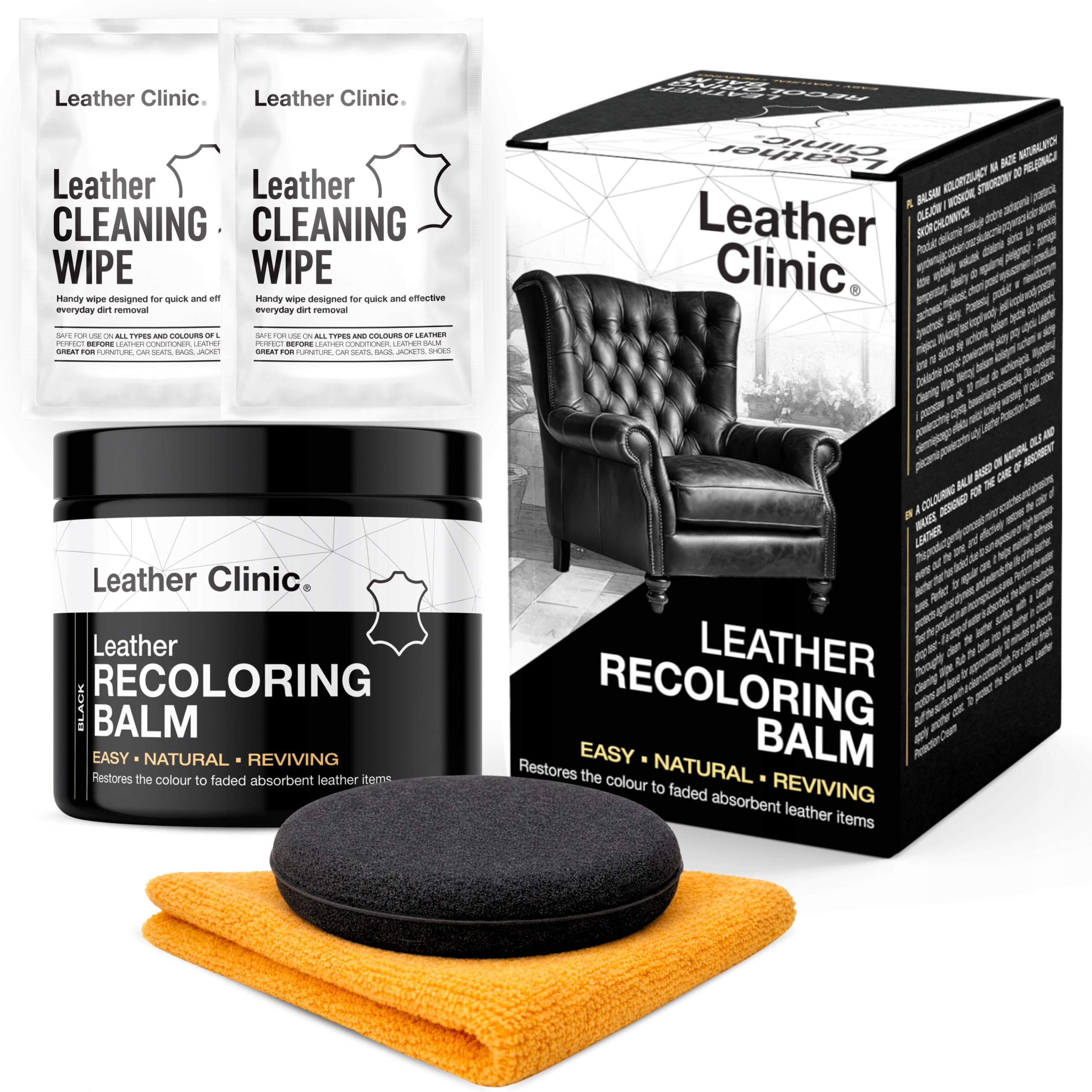 Leather Clinic Balsam Koloryzujący do Skór Chłonnych 300ml Black