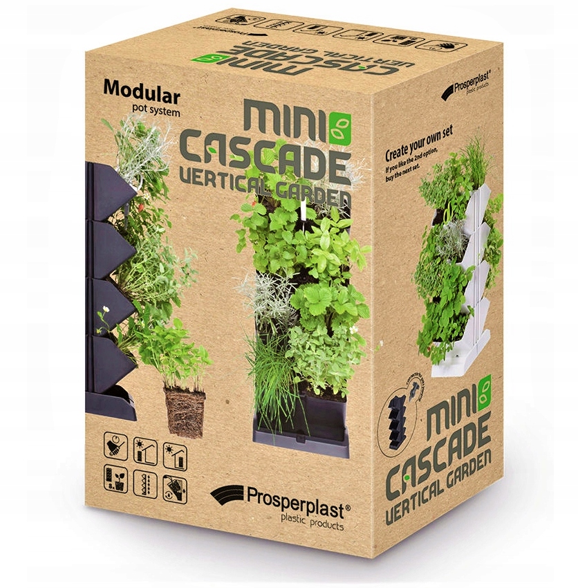 DONICZKI WERTYKALNE NA KWIATKI ZIOŁA OGRÓD CZARNE Marka Prosperplast