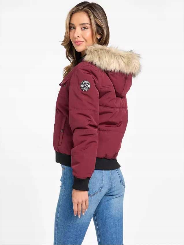 Guess dámská zimní bunda Eco Dustina vínová S