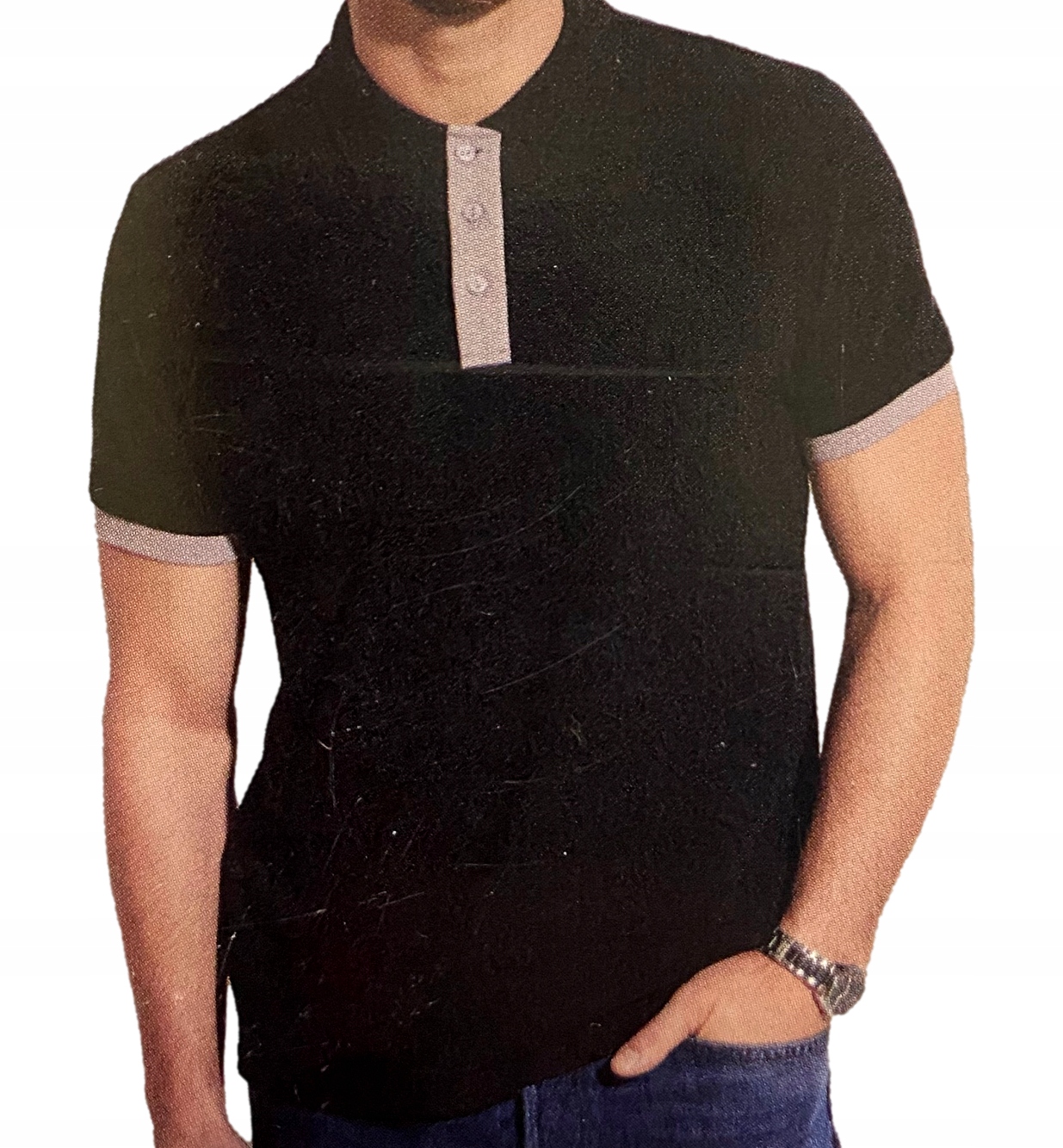 MĘSKA KOSZULKA POLO bawełna CZARNA *L