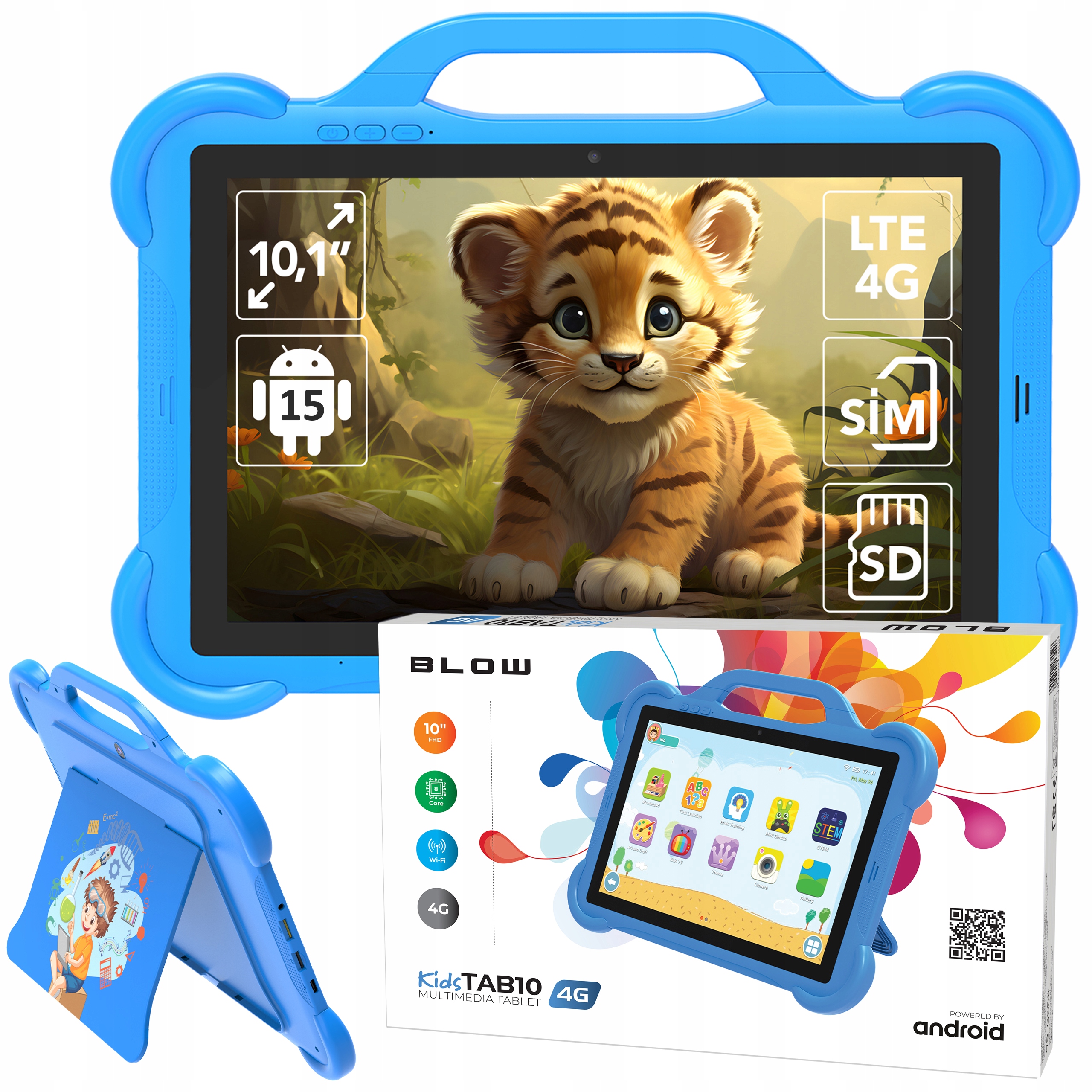 Tablet Pre Deti 10,1" Lte 4/64GB WiFi Gps Puzdro Vzdelávací Komplet Darček