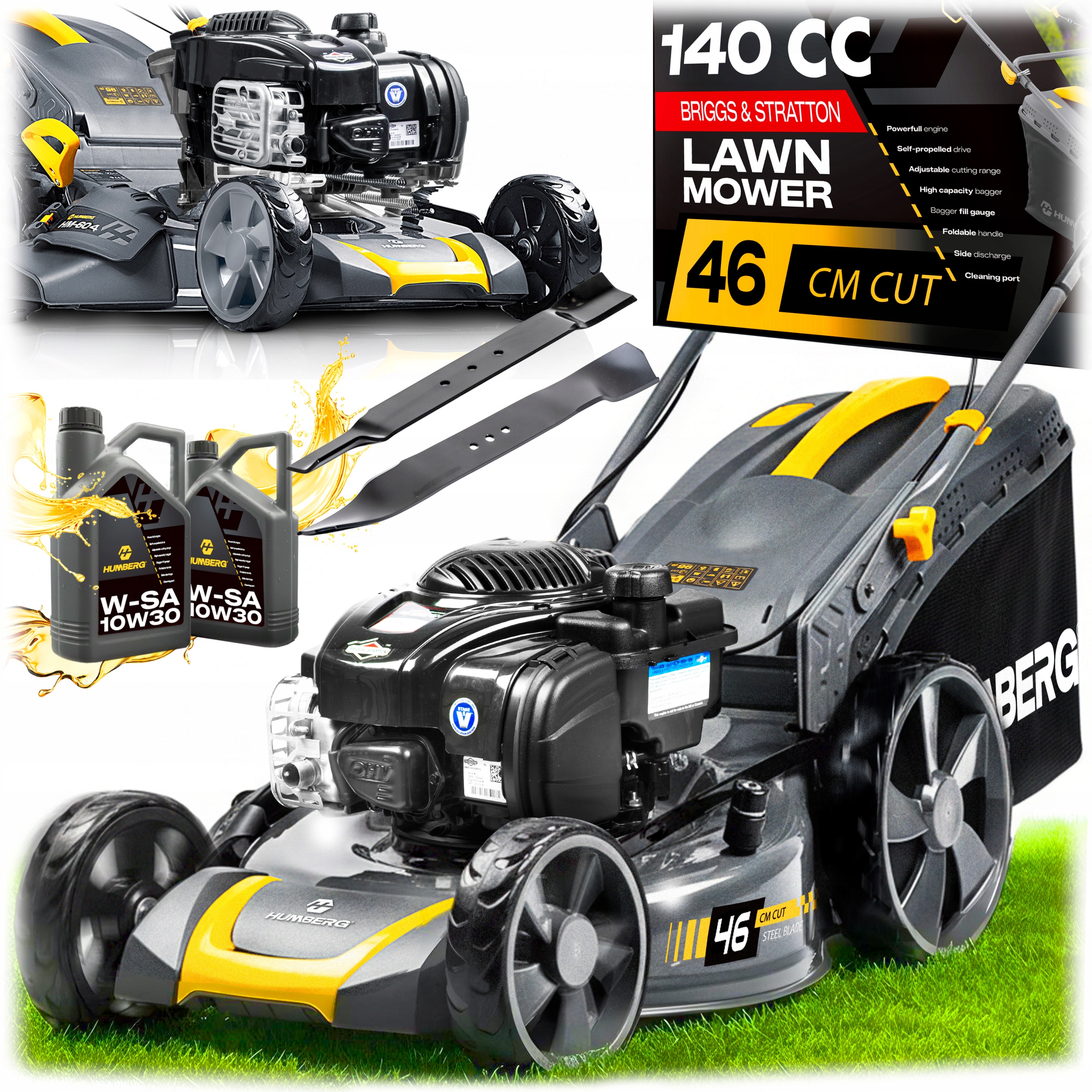 KOSIARKA SPALINOWA Z NAPĘDEM 46cm Briggs&Stratton 140cc + OLEJ