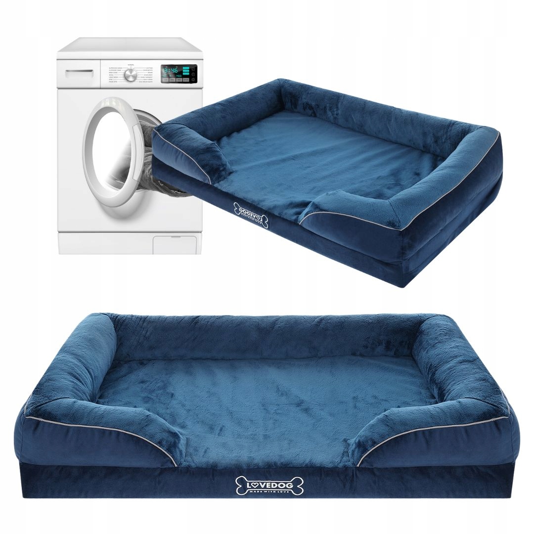 Legowisko dla Psa Ortopedyczne Duże XL 100x75 Pokrowiec na Zamek, Kanapa