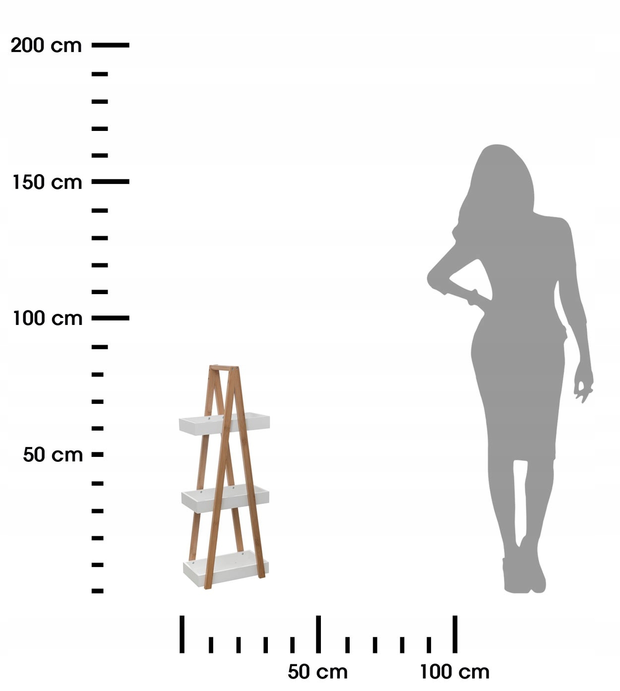 Szafka do łazienki regał 3 POZIOMY biała BAMBUS Marka 5five Simple Smart