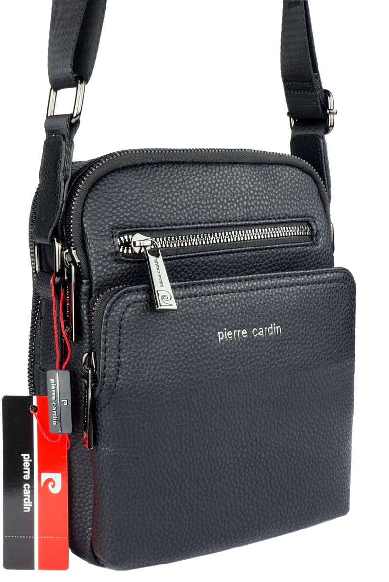 PIERRE CARDIN Męska Torba REPORTERKA Saszetka LISTONOSZKA Kolor czarny
