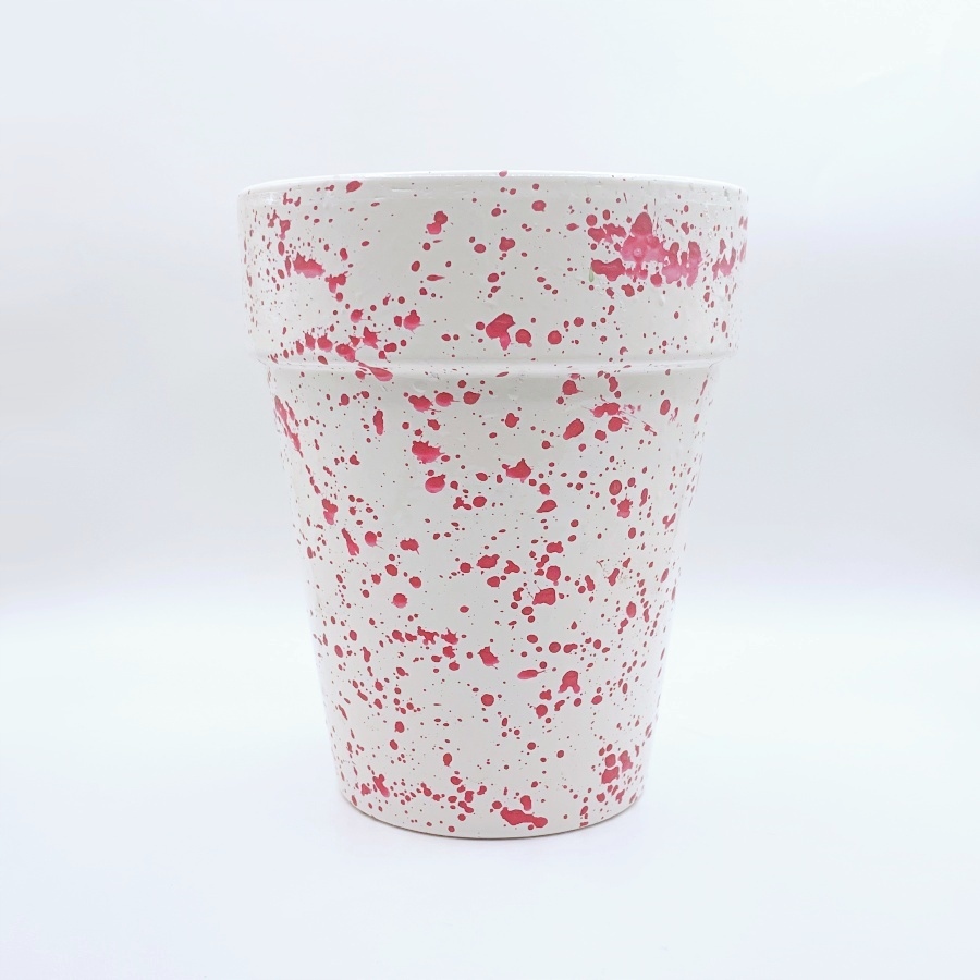 

Doniczka Osłonka 17cm Kropki Różowa Handmade Boho
