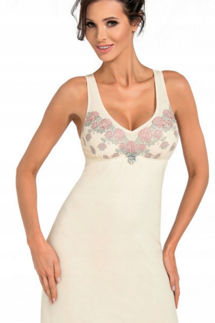 Košile noční dámská sexy Donna Megan S krémová, široké ramínko, módní