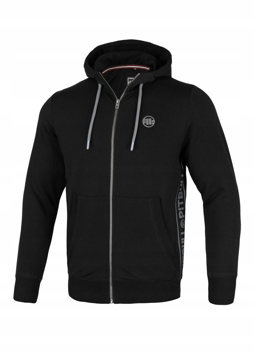 Rozepínací Mikina S Kapucí Pitbull Lotus French Terry Černá vel. M