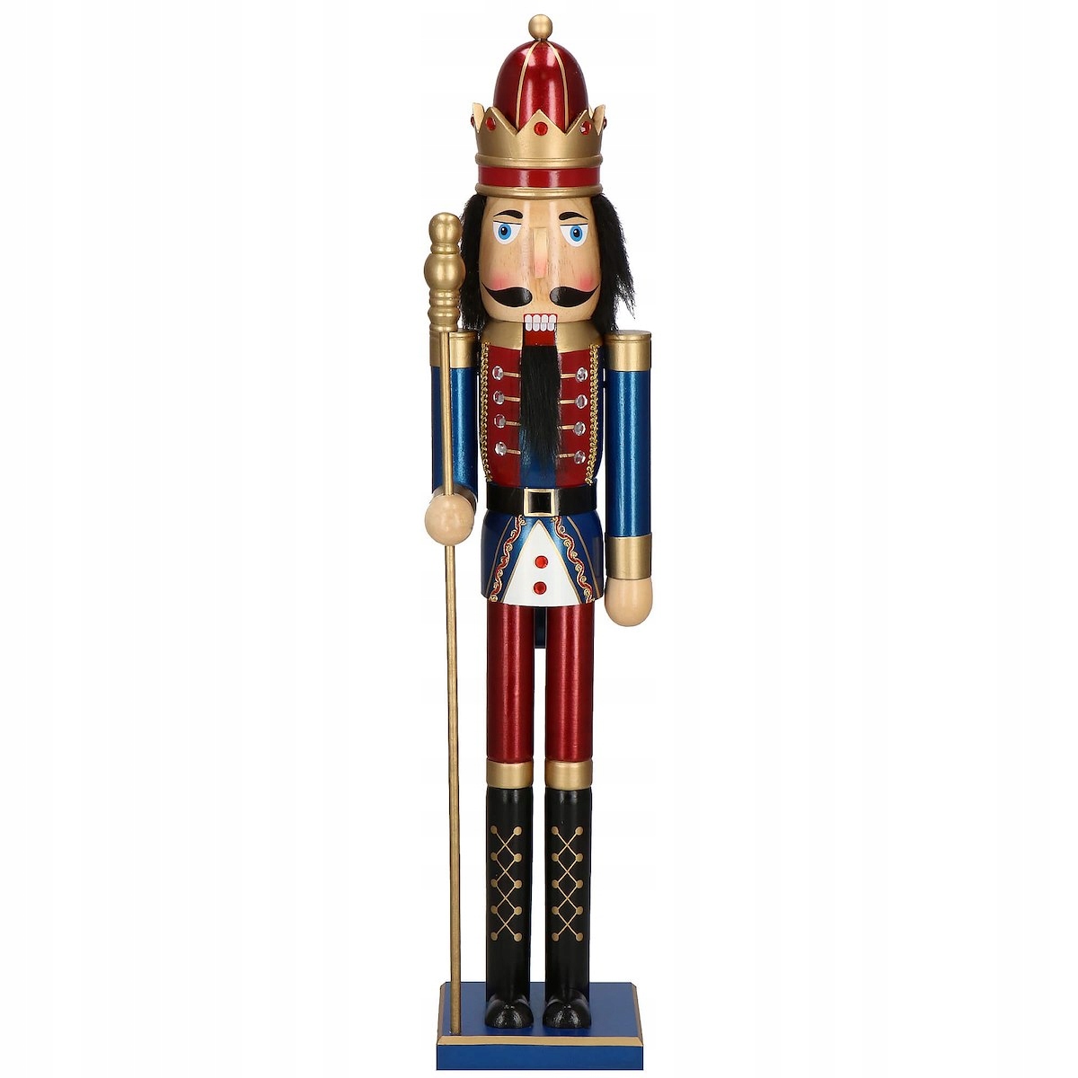 DREWNIANY DZIADEK DO ORZECHÓW XXL 90cm PREMIUM figurka OZDOBA ŚWIĄTECZNA