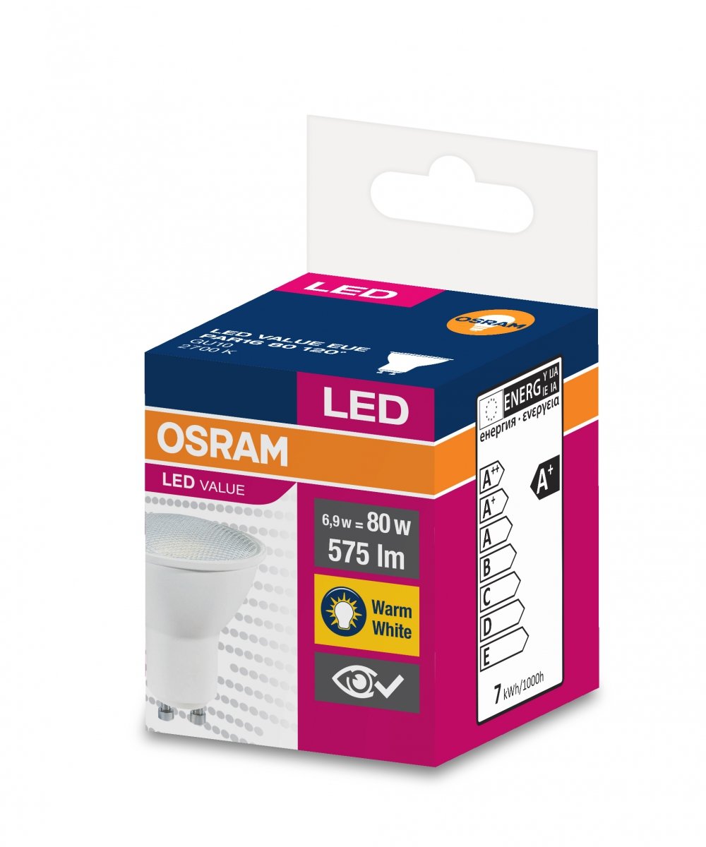 

Żarówka Led GU10 6,9W Value PAR16 575lm 2700K