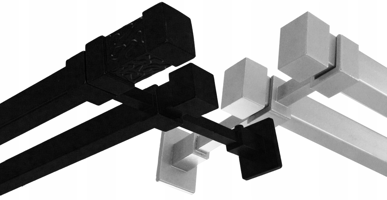 

Karnisz kwadro metalowy podwójny 250 cm bez żabek