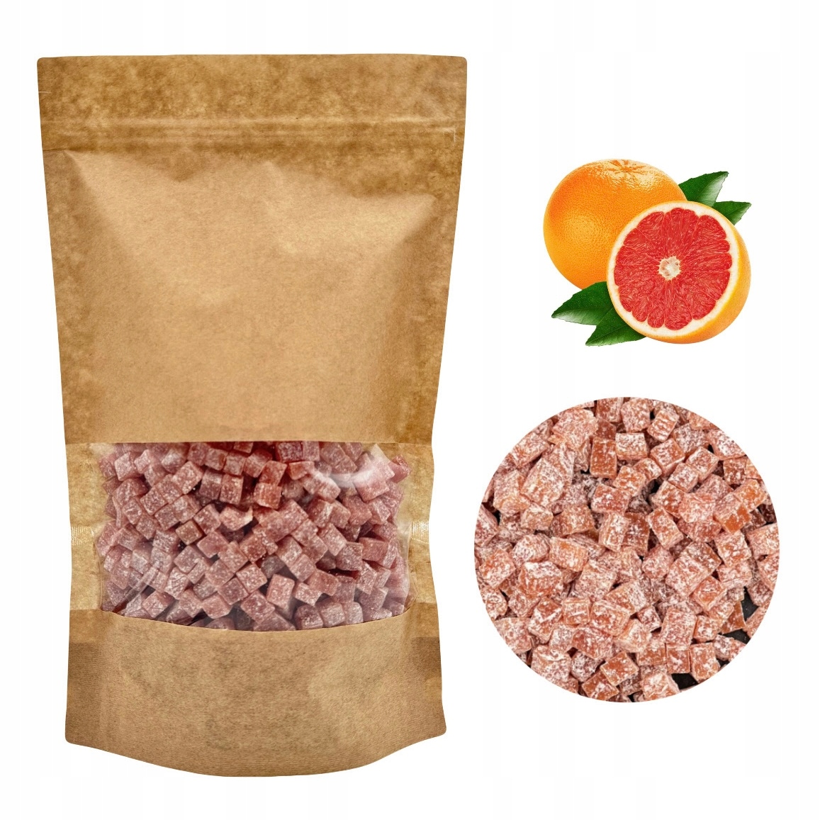 Sušené kostky Grapefruit 1000 g Bez Cukru přírodní Kvalita Dalina 1 kg kol