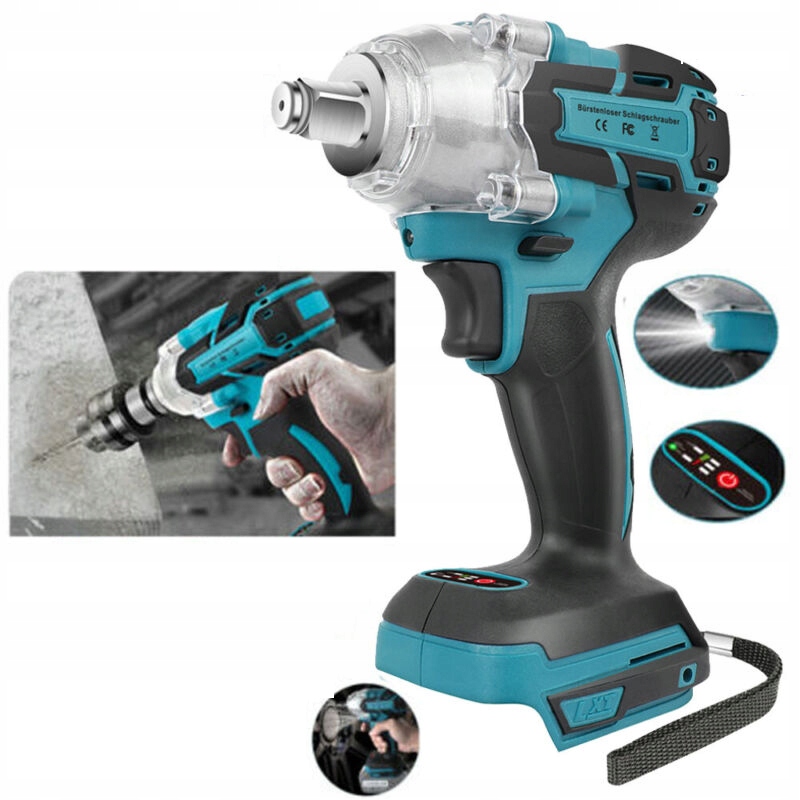 ZAKRĘTARKA UDAROWA AKUMULATOROWA KLUCZ WKRĘTAK W WALIZCE Z ŚWIATŁEM LED Marka bez marki