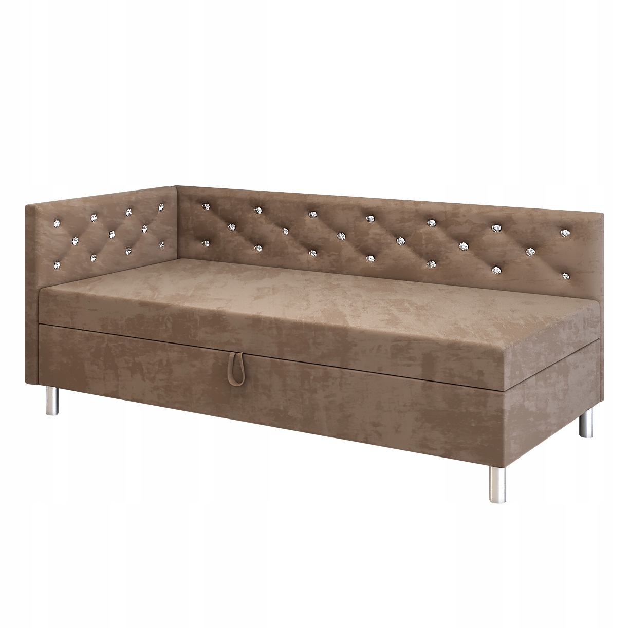 Postel s matrací Princess+ 110 Velurová jednolůžková pohovka