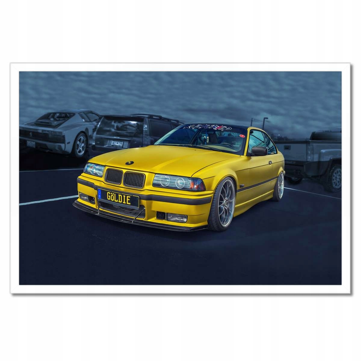Plakáty v rámu 60x40 Zlaté auto Bmw Auto