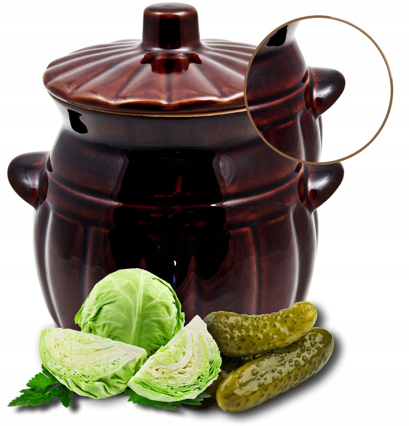 GARNEK BECZKA KAMIONKA POKRYWKA DO KISZENIA OGÓRKÓW KAPUSTY CERAMIKA 2,7L