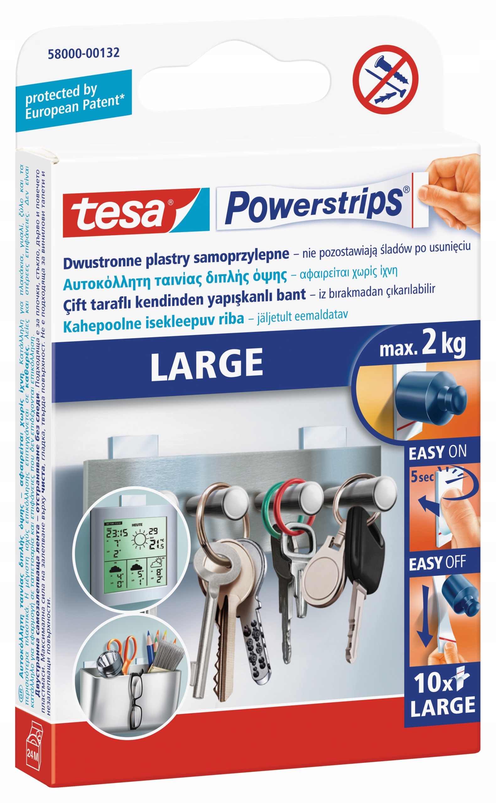 

Plastry montażowe tesa Powerstrips 10 szt duże 2kg