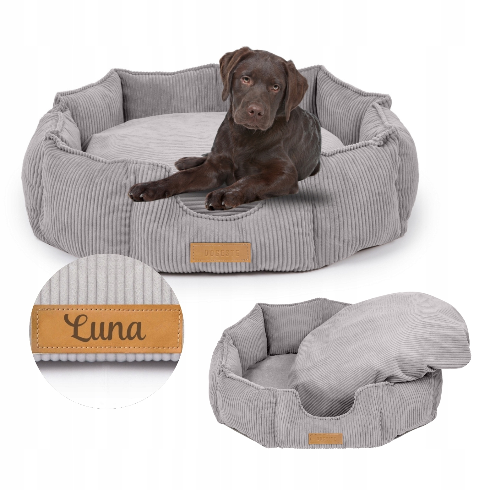 Pelíšek pro psa Potah Pohovka XL Oválná s gravírováním Bonus jméno 100x85