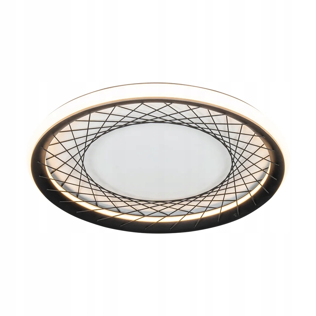 Led stropný panel čierny okrúhly 51 cm s prepletenými drôtikmi Milagro