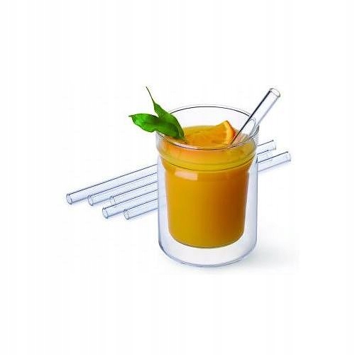 

Słomki Wielorazowe do napojów drinków szklane x6