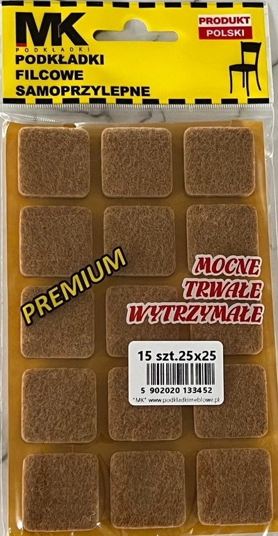 

Podkładki Filcowe Premium 25X25 Brąz