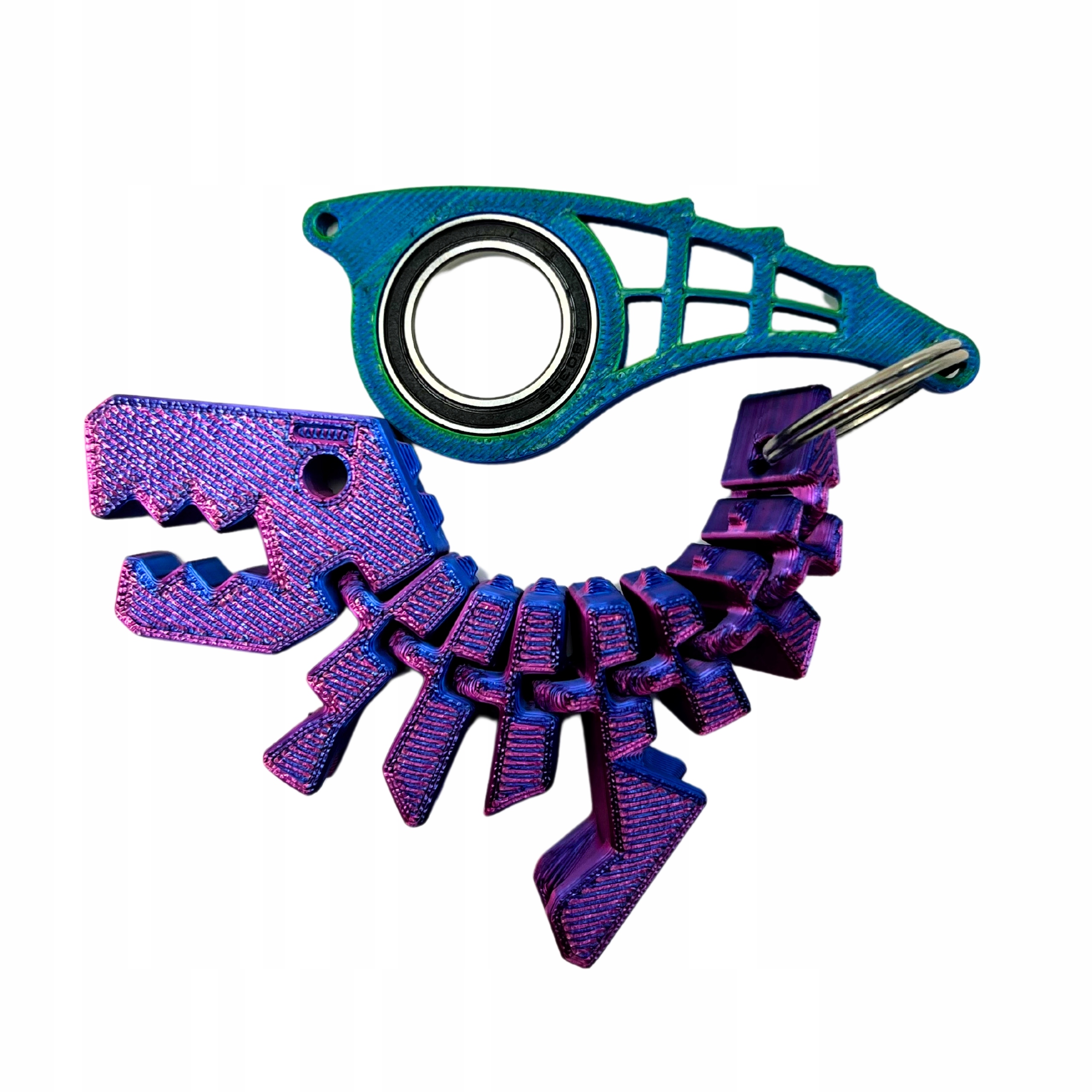 Keyrambit spinner brelok do kluczy + Flexi Dino Zestaw TIKTOK KolorMIGNIGHT