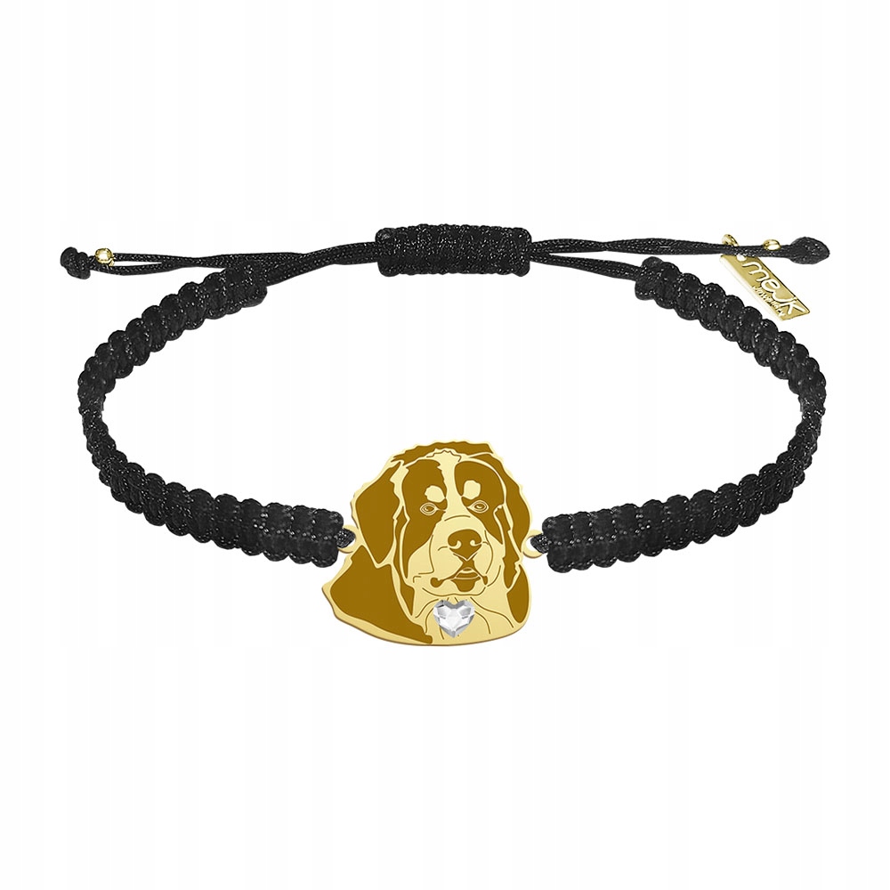 Zlatý náramek Bernský salašnický pes 925 Žena Makramé Gravírování