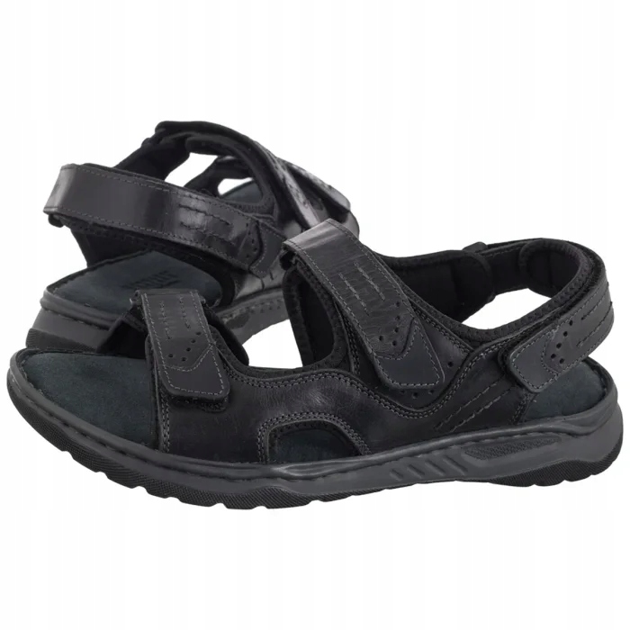 Pánské kožené sandály Mustang černé 4968801/9, velikost 4968801/9, barva černá