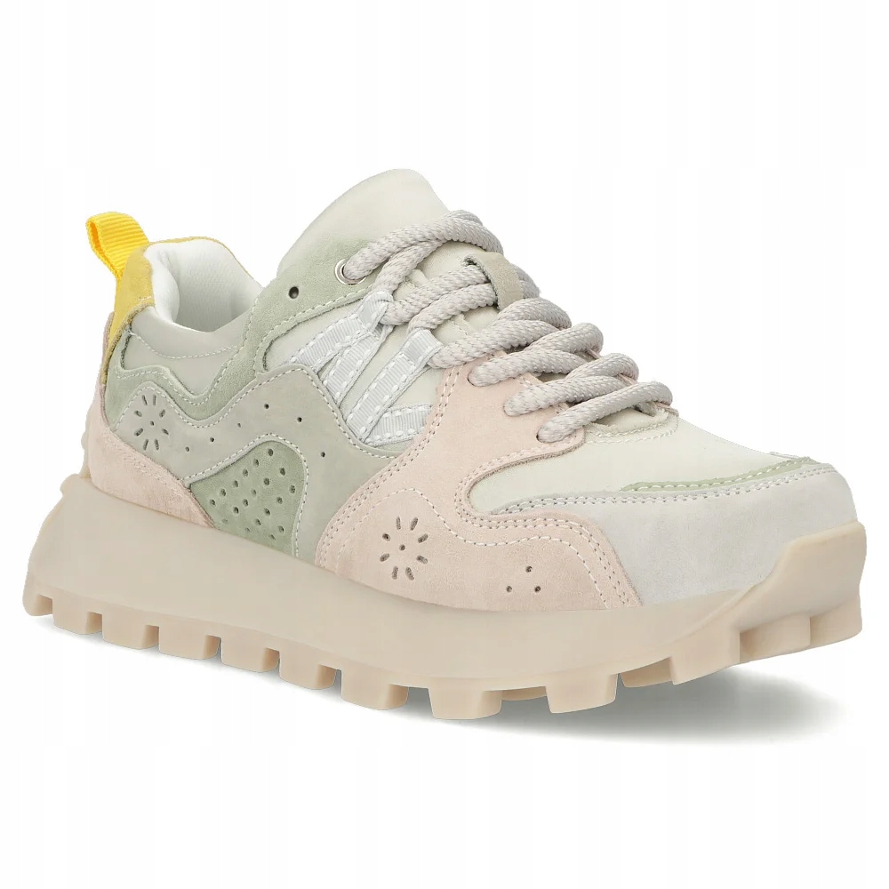 Skórzane damskie sneakersy na platformie Filippo na grubej podeszwie r.40