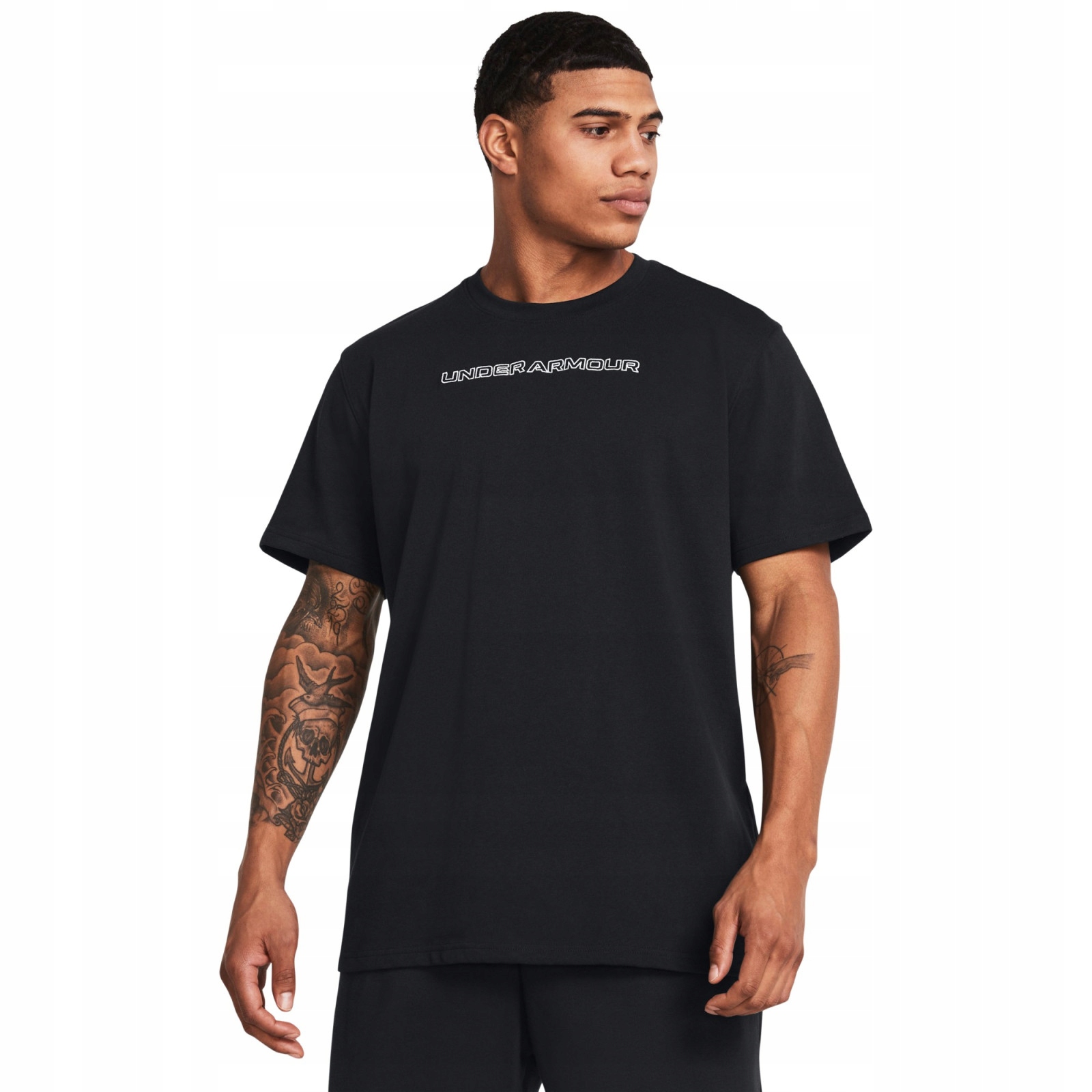 Pánské tričko Under armour ua logo overlay emb ss-blk