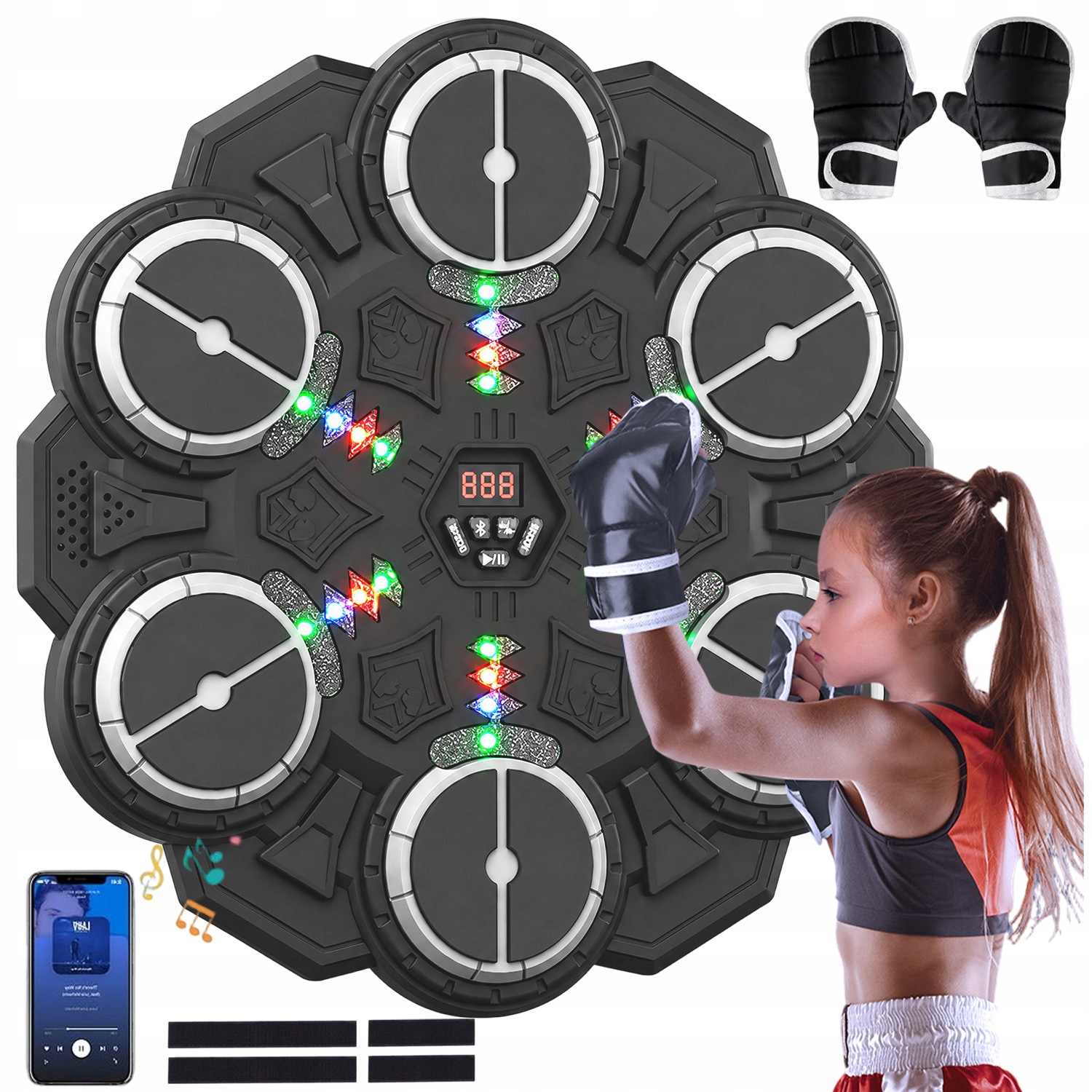 Music Boxing Machine Boxovací Stěna Hudební Štít Bluetooth Rukavice