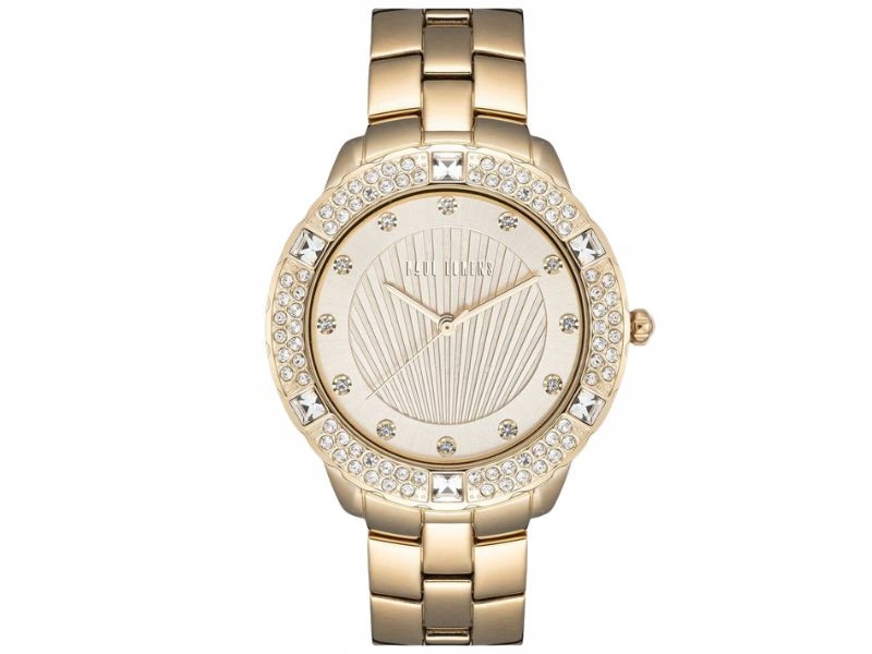 Dámské hodinky na náramku typu mesh, krémový ciferník zdobený zirkony