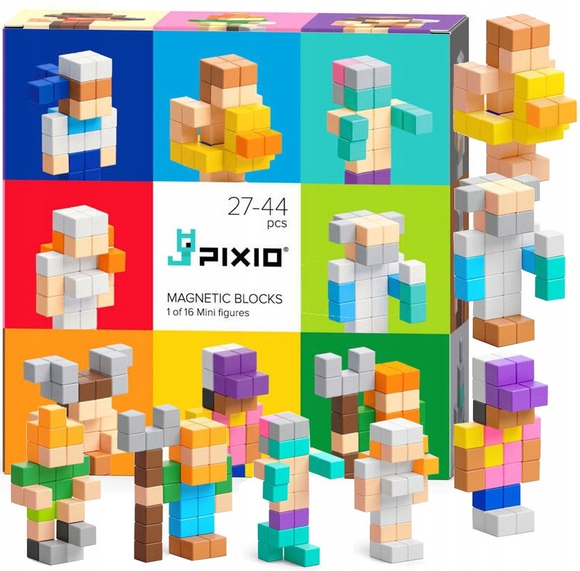 PIXIO KLOCKI MAGNETYCZNE MINI FIGURES 2 27-44 SZT PIXIO KLOCKI MAGNETYCZNE MINI FIGURES 2 27-44 SZT