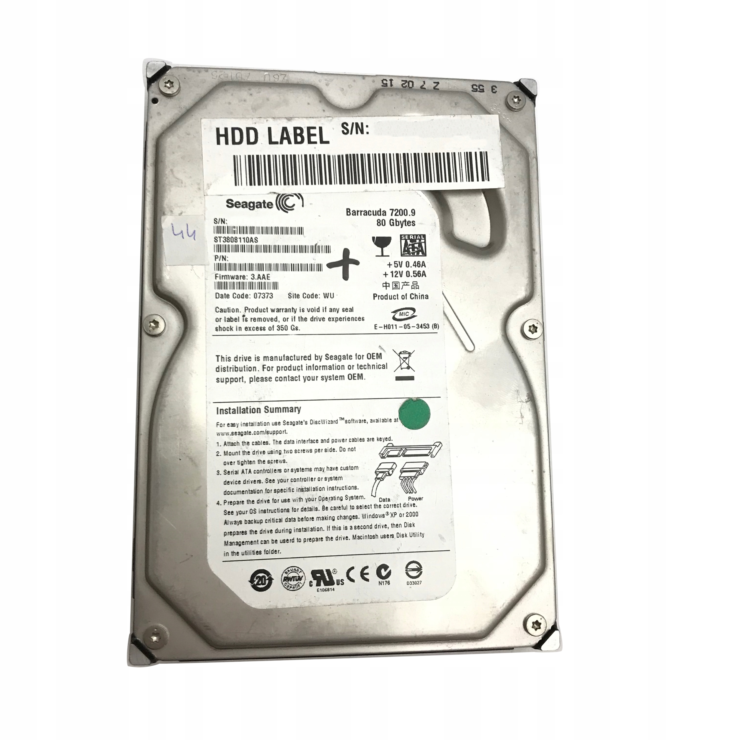 DYSK TWARDY 3,5'' HDD SATA II 80GB SEAGATE