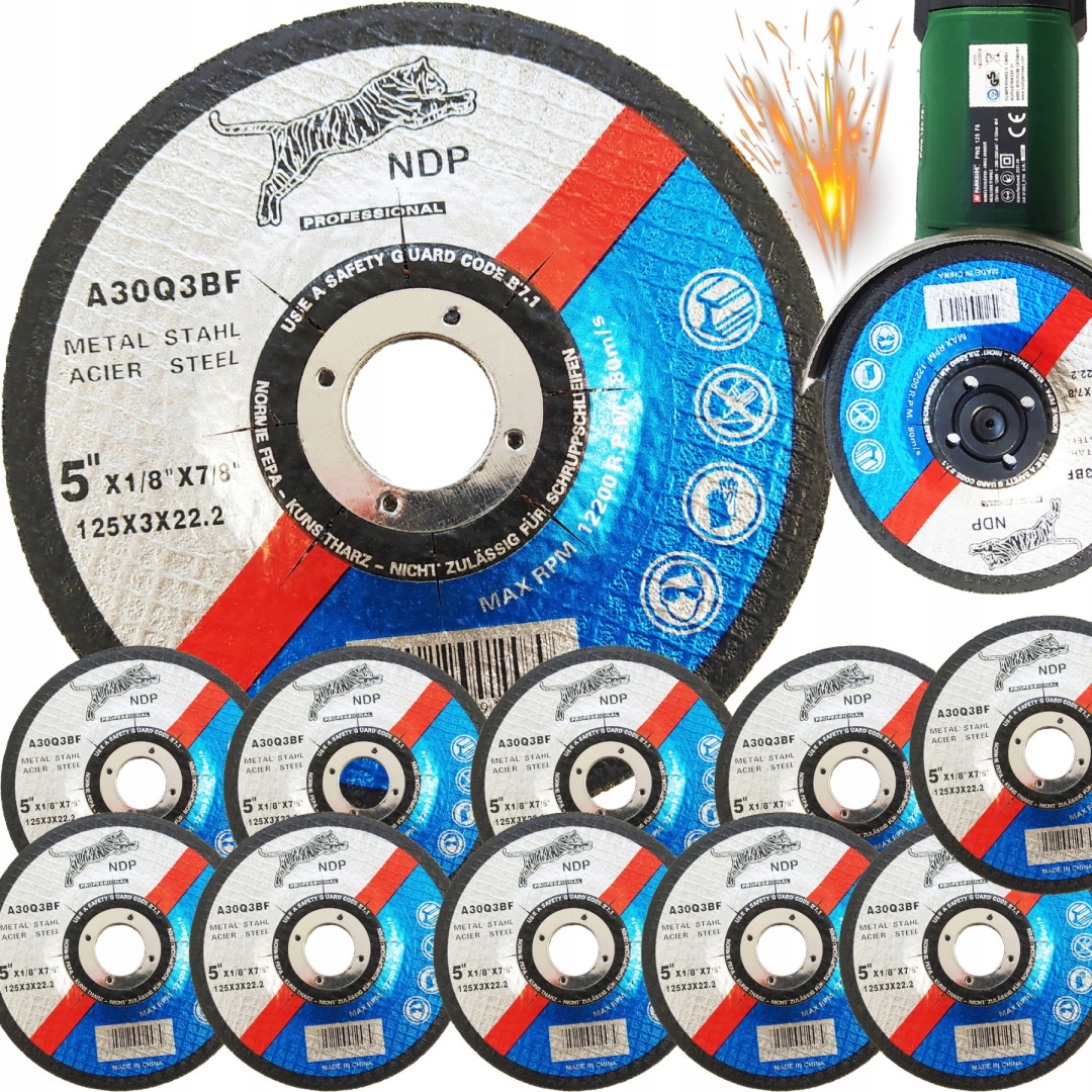 

10x Tarcza Do Cięcia Metalu Szlifierki 125x3mm