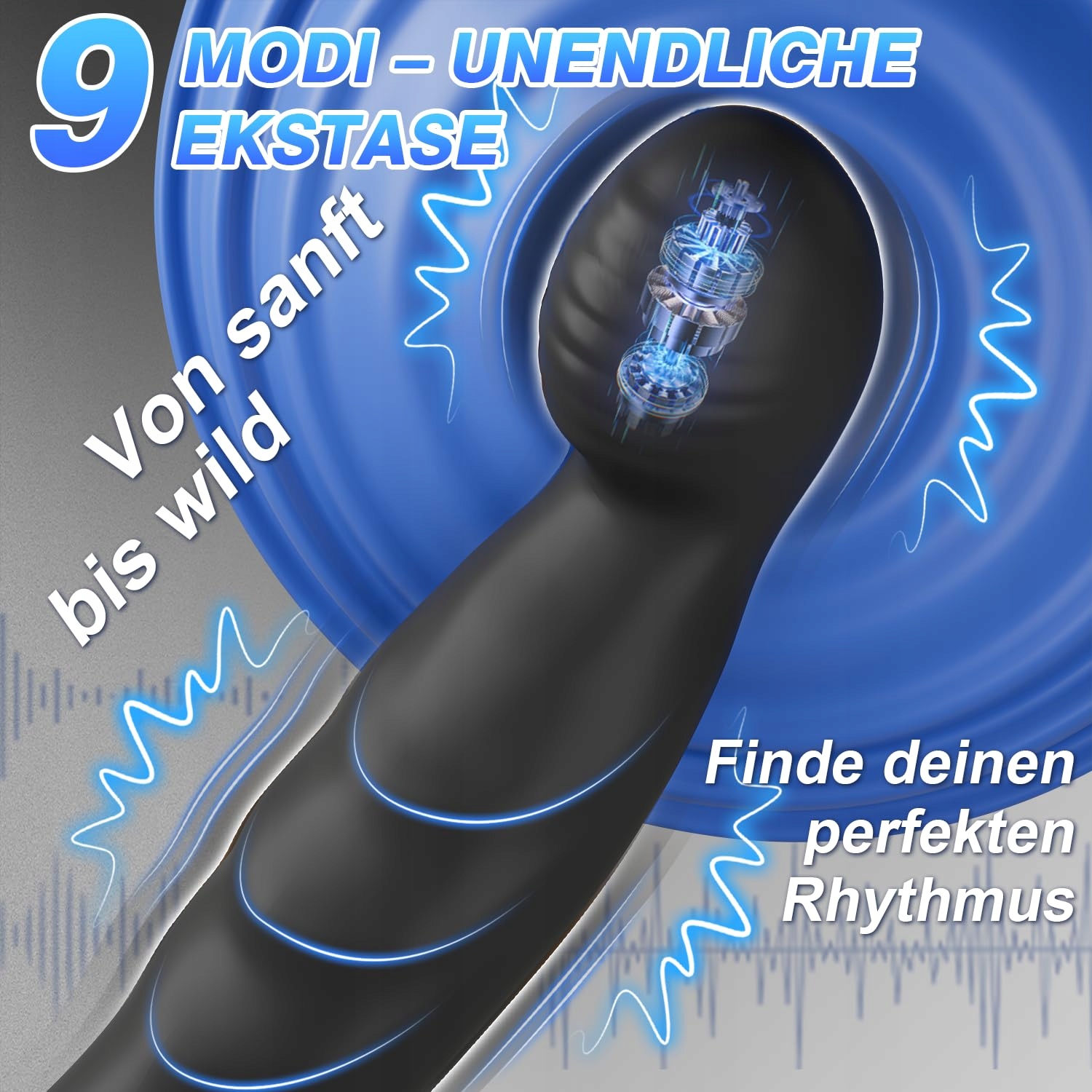 PROSTATA Stymulator Dla Mężczyzn 9 Trybów Wibracji LED Analny Wibrator — miniatura 3
