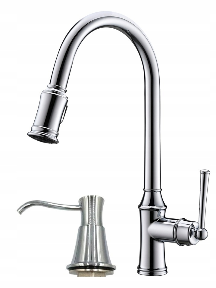 Kuchynská batéria Retro Dena Chrom Oceľová Ww Výtok Dávkovač