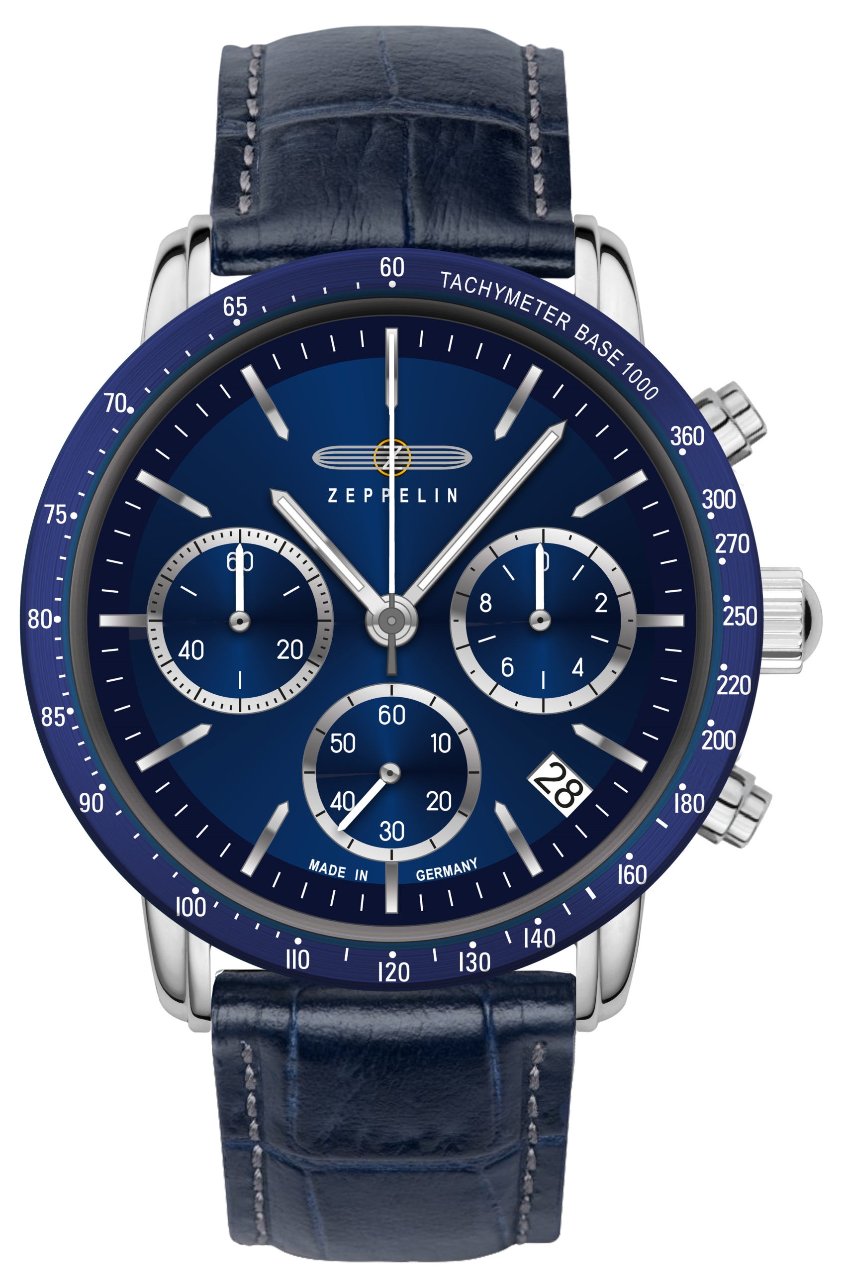 Novinka Originální Pánské hodinky Zeppelin 8878-3 New York modrá datová krabička