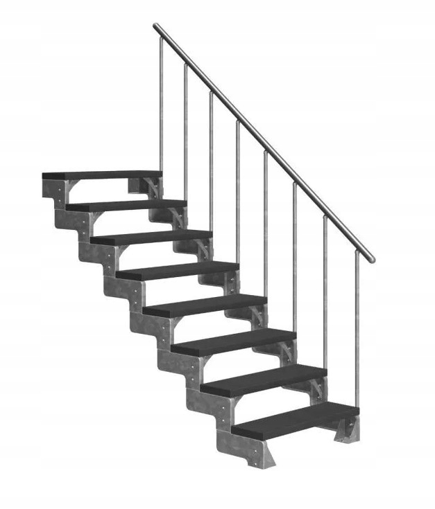 SCHODY ZEWNĘTRZNE DOLLE SZER 80CM ANTRACYT H=196cm