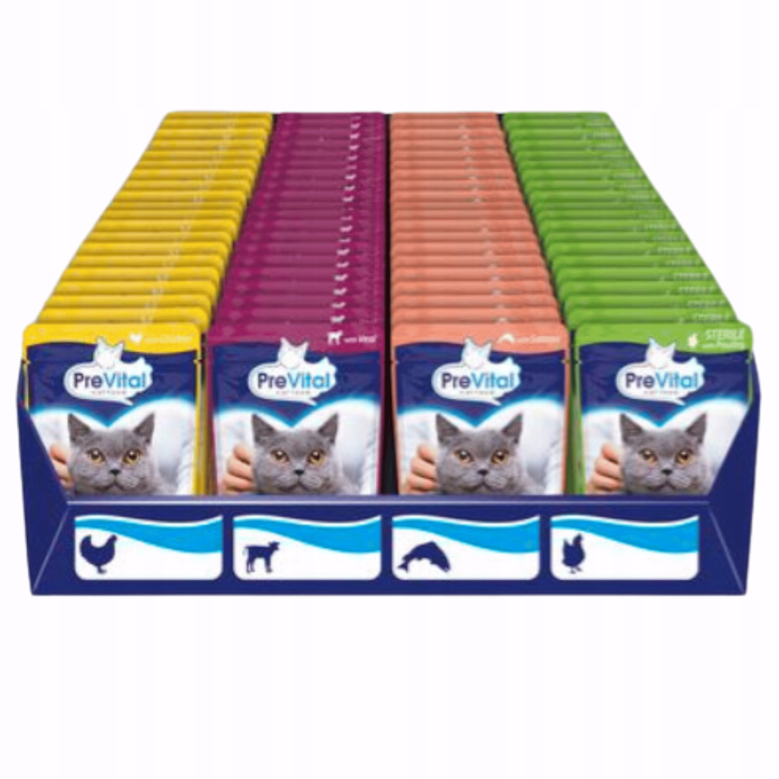 Prevital Mokra Karma Dla Kota Mix4 Smaków 96x100g Wyjątkowy Zestaw Dla Kota